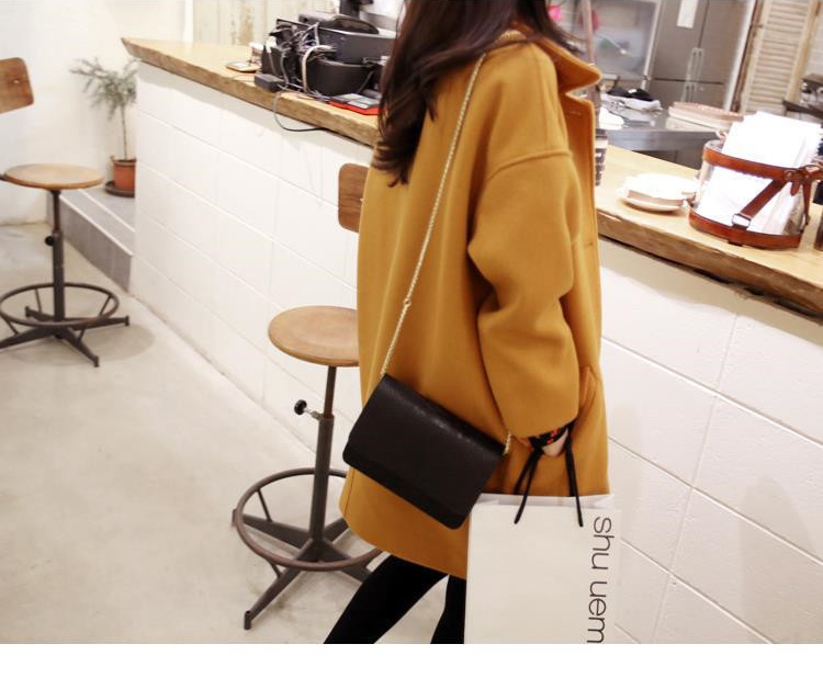 Iw 2015 autumn and winter new Korean loose minimalist lapel a wool coat female Sau San single row is long hair? large jacket turmeric yellow M picture, prices, brand platters! The elections are supplied in the national character of distribution, so action, buy now enjoy more preferential! As soon as possible.