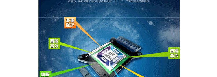 2016年新款充电宝20000毫安通用移动电源苹果华为步步高万能手机充电宝 天蓝色