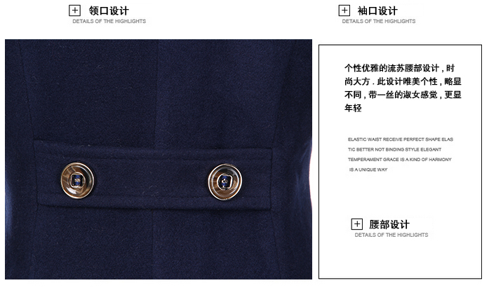 relguy 2015秋冬 新 女装新款韩版修身中长款时尚羊绒气质外套大码毛呢大衣女 桔红色 3XL