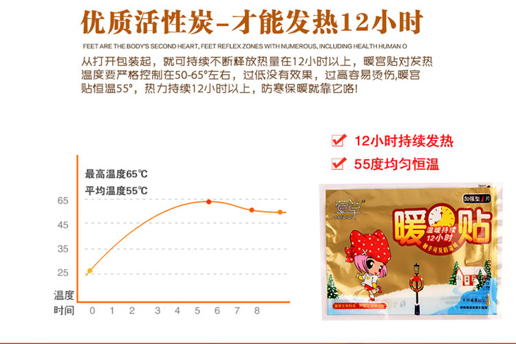 
                                        萱草卡通暖贴暖宝宝贴 大号保暖贴暖身贴自发热贴热敷贴暖宫贴 10片                