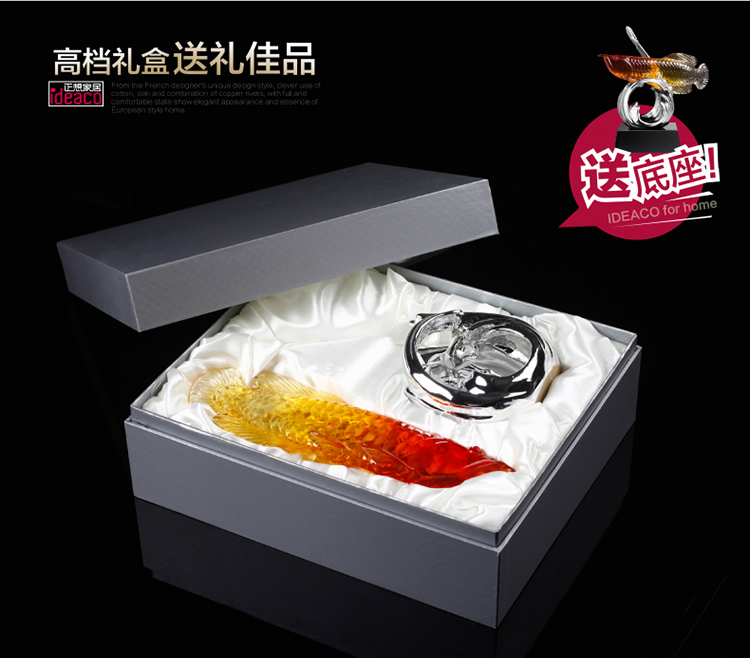 
                                                            正想 金龙鱼办公室摆件工艺品创意家居装饰品中式婚庆结婚商务开业摆设乔迁新居礼品 银色波浪大号金龙鱼  长45cm*宽43cm                