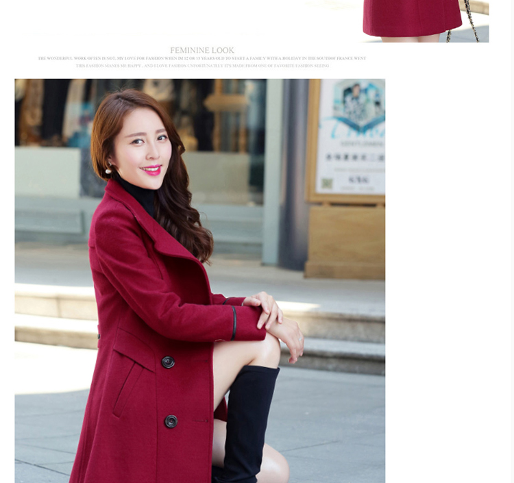 Korea's 2015 Autumn new Korean fashion in the Sau San long large female double-a wool coat X3335 wine red XXXL picture, prices, brand platters! The elections are supplied in the national character of distribution, so action, buy now enjoy more preferential! As soon as possible.