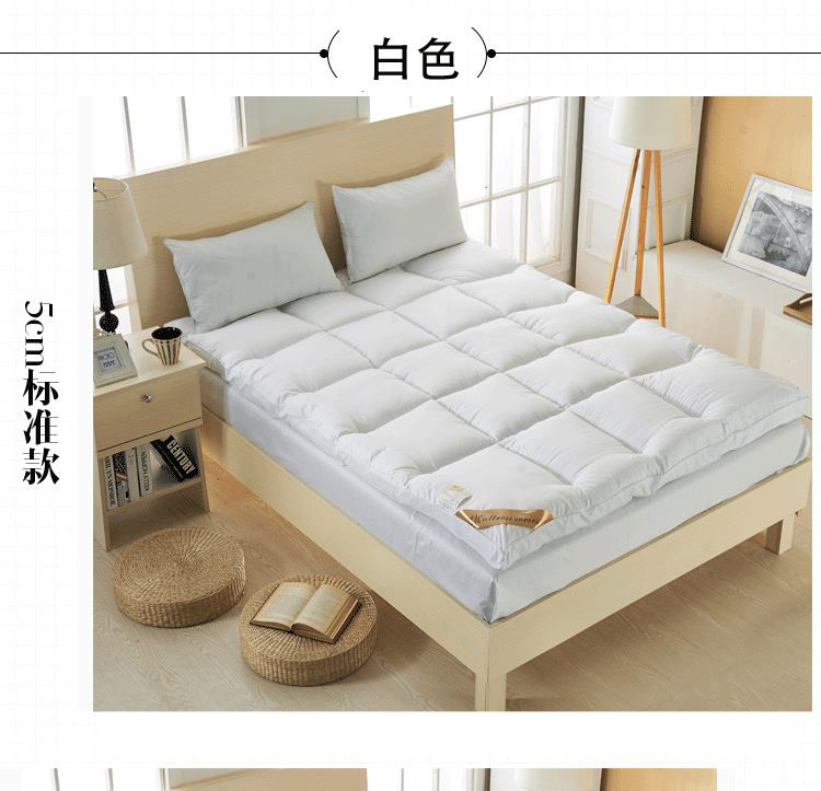 
                                        月畔湾家纺柔软羽丝绒床垫加厚学生床褥子绗缝床护垫子床上用品 灰色-标准5cm 90*200cm                