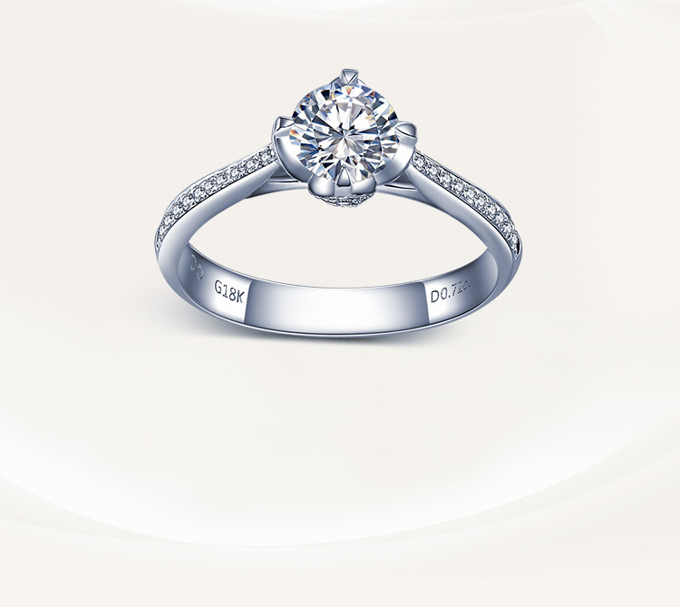 真爱加冕系列18k金铂金钻石红宝石女戒1克拉求婚戒指结婚婚戒ido钻戒