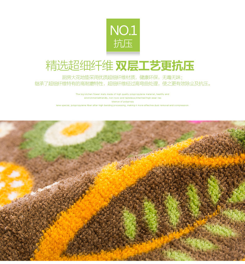 瑞邦（Rui.B）简约百搭款地垫进门入户脚垫客厅卧室浴室厨房防滑垫欧式地垫 落英缤纷(浅色) 40*60cm