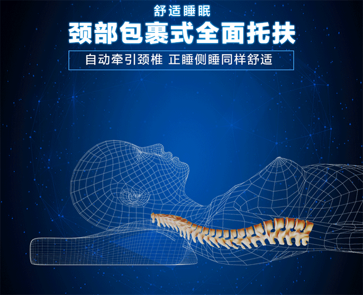 【京东快递】摩亚 枕头 记忆枕 颈椎枕头芯 慢回弹太空枕芯 蝶形枕-蓝色