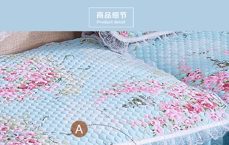 
                                        【可定制三件发顺风】纯棉世家 沙发垫 全棉田园蕾丝缝纫坐垫 四季居家垫子 沙发垫 罗曼莎 45*45cm靠垫套(不含芯)                