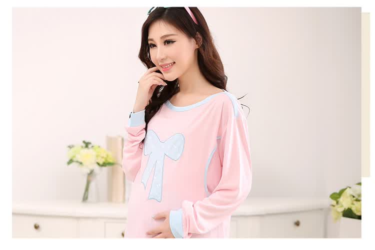 优米欧秋冬<em>孕妇睡衣</em>产妇外穿哺乳装纯棉月子服