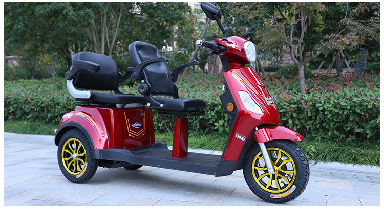 【爱妮电动三轮车 双座残疾人代步车 老年车 老