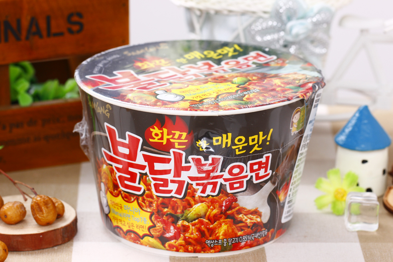 韩国进口食品方便面三养拌超辣碗面105g营养泡面煮面