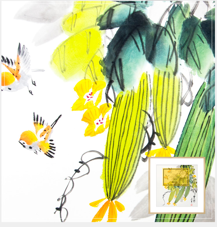 
                                        领格 实木有框装饰画 蒋小松手绘 国画  现代客厅办公室书房挂画 花鸟 福禄图GHN-0047 尺寸70cm*70cm 原木外框  其它外框联系客服                