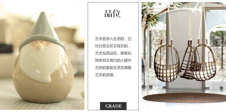 
                                        米子家居  北欧创意圣诞老人麋鹿陶瓷装饰品客厅摆件酒柜电视柜摆件 结婚礼物送朋友闺蜜礼品 四件套                