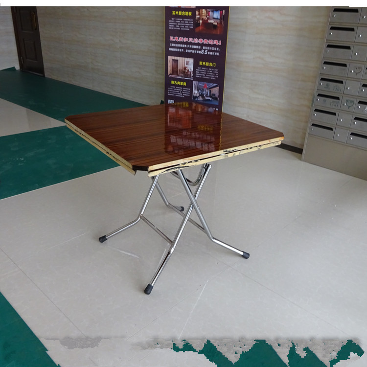 非洲鹰折叠餐桌方圆折叠桌方圆桌折叠桌麻将桌大圆折叠饭桌方桌靠边站 加固小件116厘米圆桌不锈钢腿