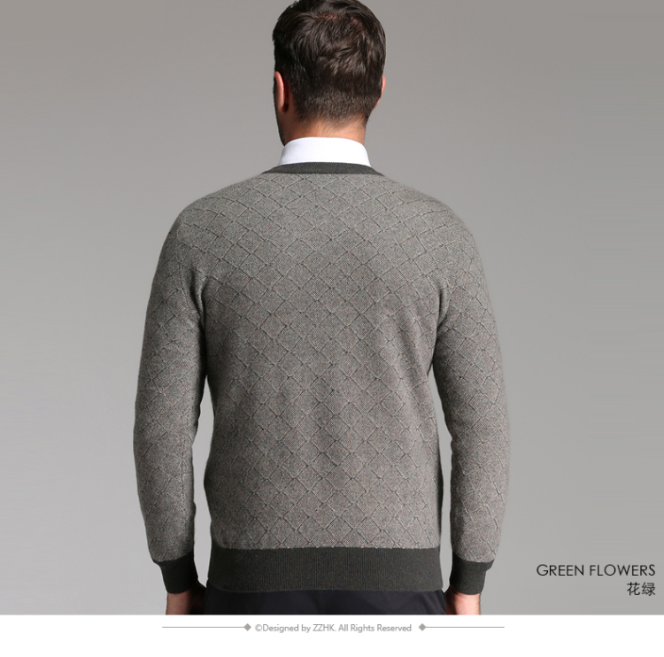 ZZHK <em>品牌</em>专柜 <em>羊绒</em>衫<em>男纯羊绒</em>新款正品V领套