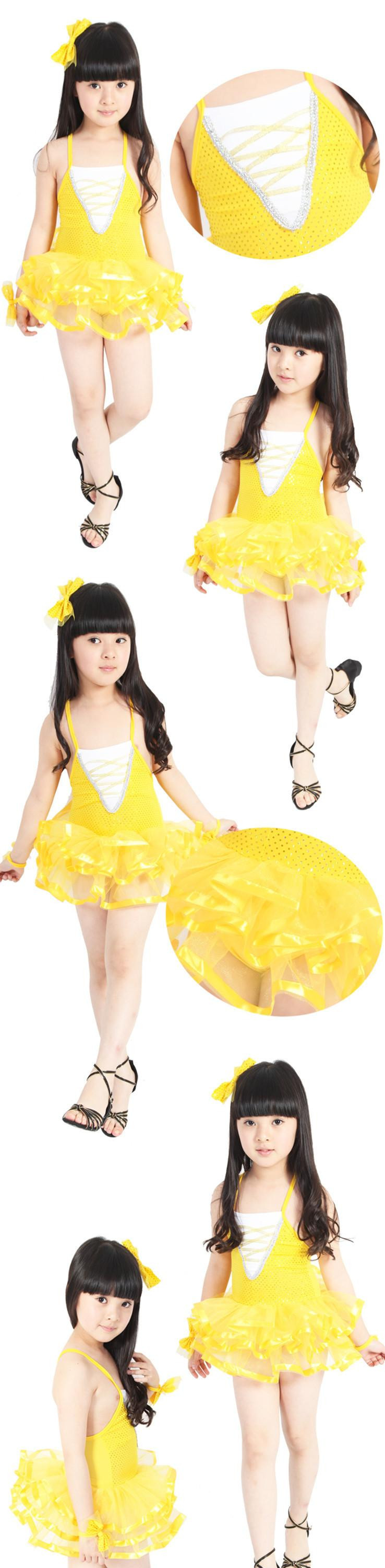 拉丁舞带头饰手饰套装六一儿童节表演舞蹈裙演出服装小学生幼儿园