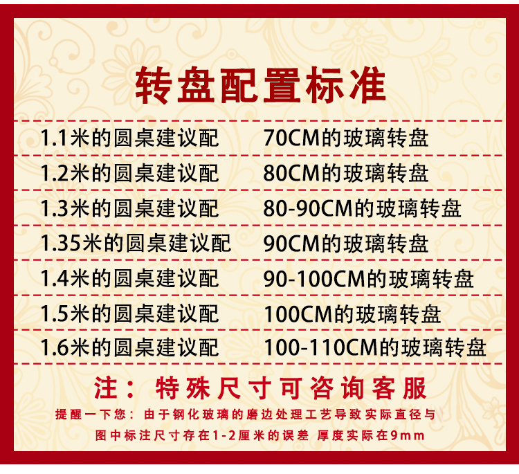 餐桌转盘钢化玻璃家用大圆桌旋转饭桌园台面玻璃转盘底座圆盘 银沙-直径80cm-厚度10mm