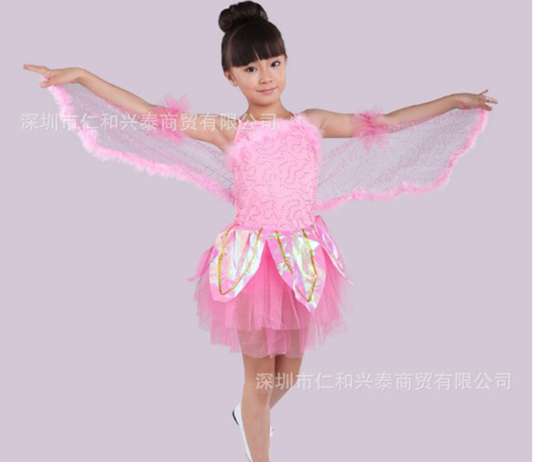 儿童小蝴蝶 小蜜蜂演出服 儿童动物表演服 吊带舞裙 亮片裙 舞台表演