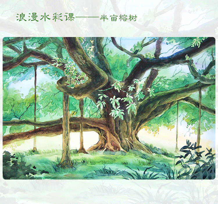 (满58包邮)唯美森林手绘技法-浪漫水彩课 爱林文化 9787115397140