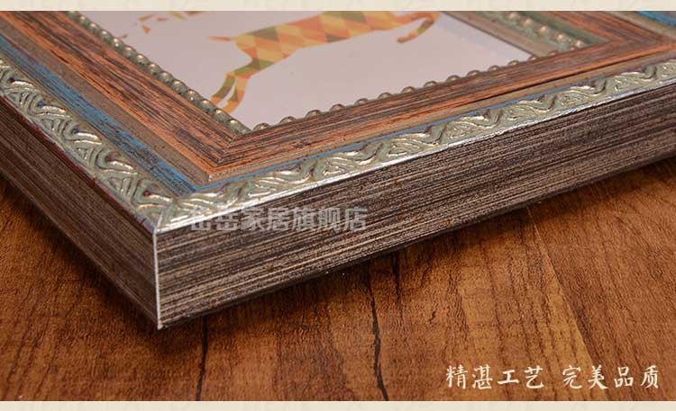 
                                        岱岳 欧式宫廷复古艺术田园创意5 6 7 10寸实木个性家居礼物相框摆台 3寸                