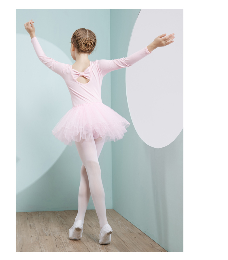 儿童舞蹈服春夏女童长袖芭蕾舞练功服少儿表演服装幼儿跳舞考级服民族