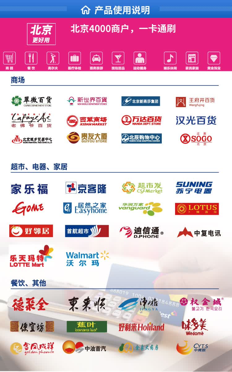 福卡/家乐福/沃尔玛/京客隆/王府井卡/华润万家/网上全国 2000