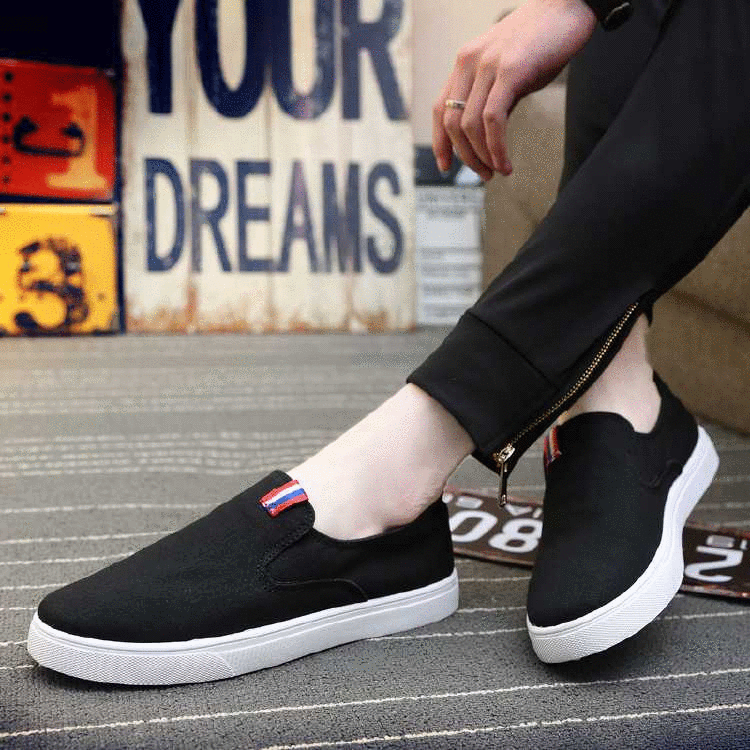 乔智森2016夏季一脚蹬男鞋韩版低帮帆布鞋懒人鞋百搭学生休闲布鞋子