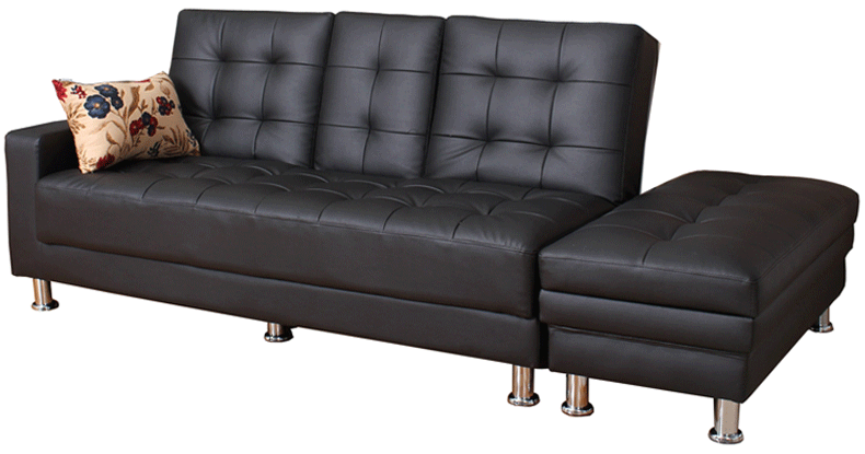 简安娜 日式多功能储物沙发床可折叠皮艺沙发沙发带储