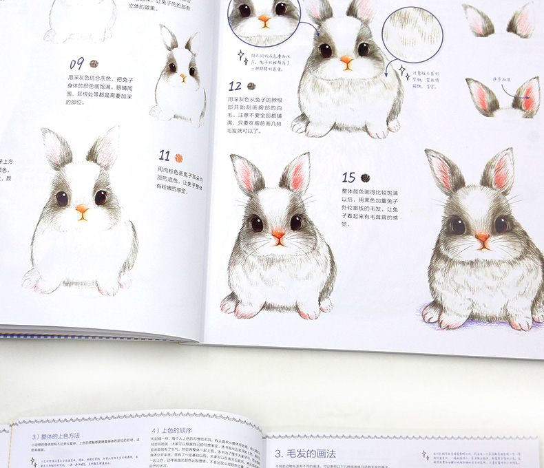 呆萌小动物画起来绘森活色铅笔画彩铅画自学入门基础教程喵星人小兔子