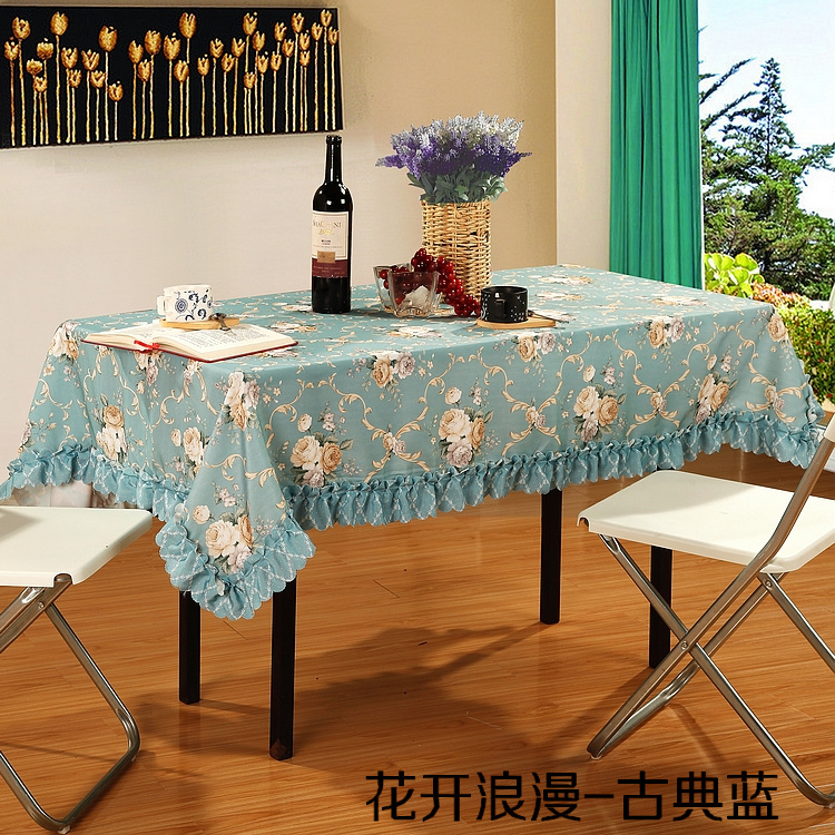 锦绣万家 加厚布艺沙发套 田园沙发罩沙发垫全盖布沙发巾盖巾 全棉防尘盖布装饰罩特价包邮 花开浪漫-古典蓝 四人沙发200*350
