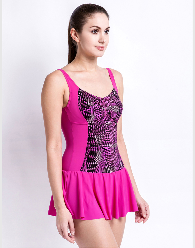 arena阿瑞娜游泳衣女连体大裙聚拢显瘦休闲2016新款fss6232w 粉红 06