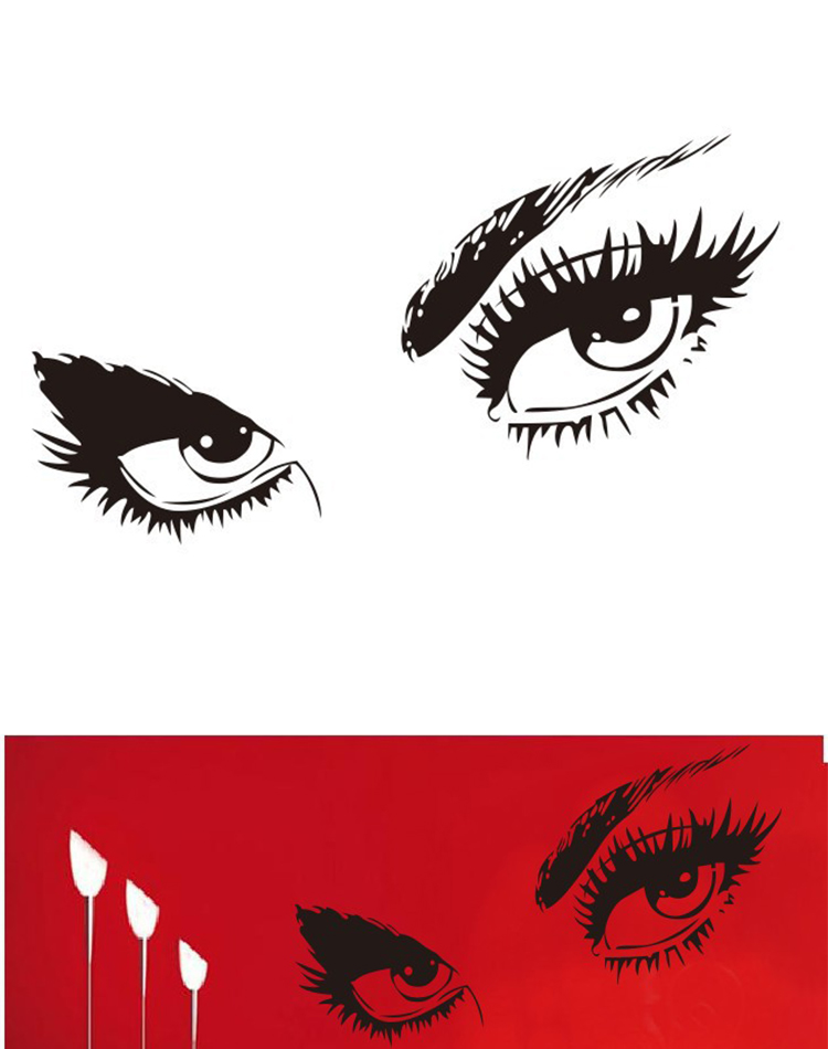 eyes简笔画,nose简笔画 phialee 墙贴 中号赫本的眼睛sexy eyes墙贴贴纸 115*