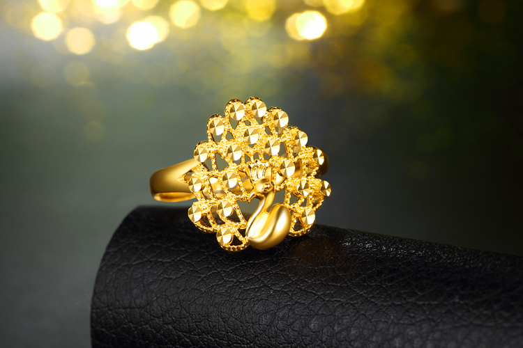 翠公主 黄金戒指 女款 凤凰足金戒指 女戒定婚戒