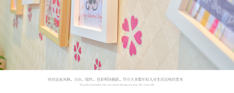 图慕 进口实木照片墙+墙贴 家装小资相框画框相片框 创意组合GT-6 白色小清新组合