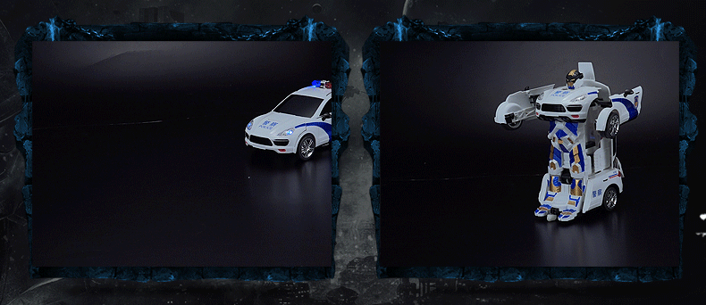 佳奇一键遥控变形机器人变型遥控车智能灯光动感声音赛车儿童玩具精致