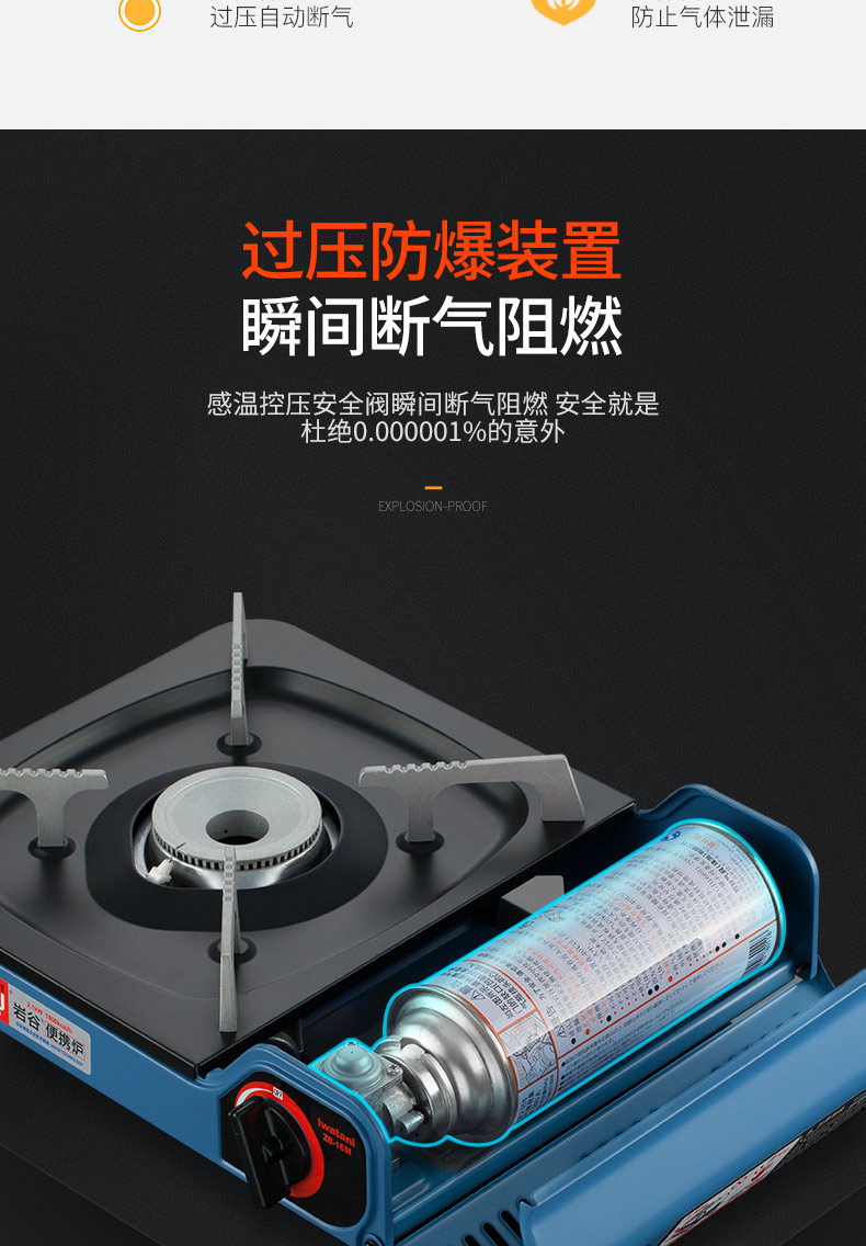 岩谷(iwatani)户外便携式卡式炉卡磁炉瓦斯炉家用炉具炉子野炊卡斯炉