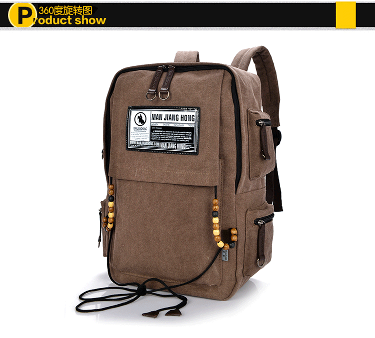 akone gufee满江红系类韩版休闲复古帆布书包双肩包背包户外包男女