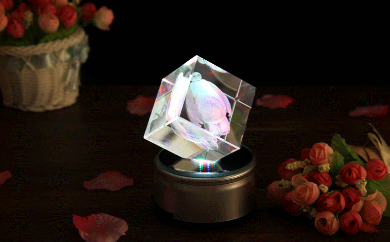 水晶球音乐盒八音盒生日礼物创意diy女男生送女朋友情人节小礼品 魔方