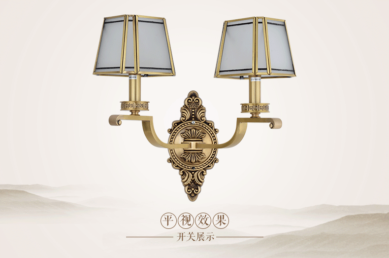新中式全铜壁灯 客厅壁灯卧室床头灯 美式过道走廊全铜壁灯 gt888 gt