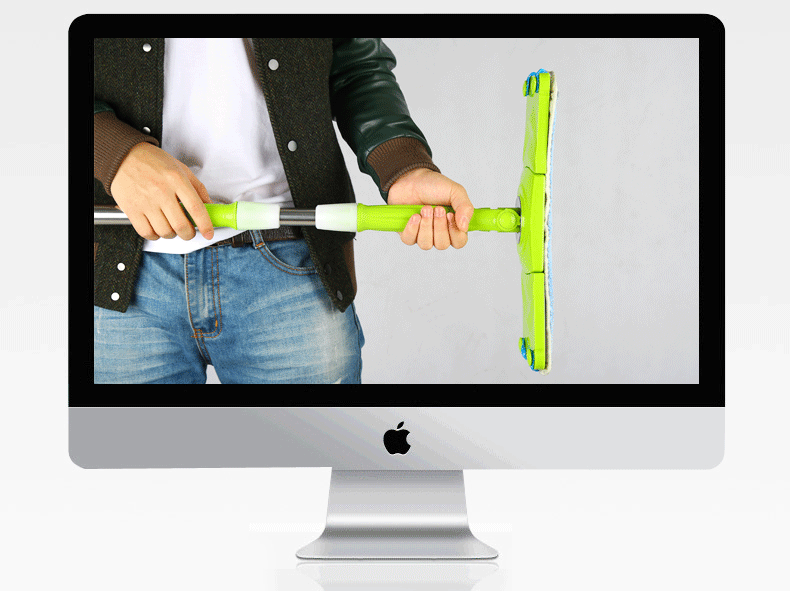 拧水拖把 自拧水t地拖 不锈钢懒人拖把头必卡锁地拖旋转拖布细纤维