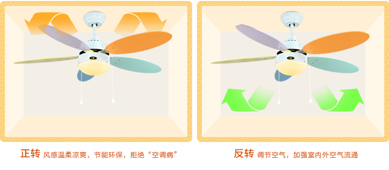 创康201儿童吊扇灯 餐厅风扇灯客厅简约儿童房卧室灯led木叶风扇吊灯