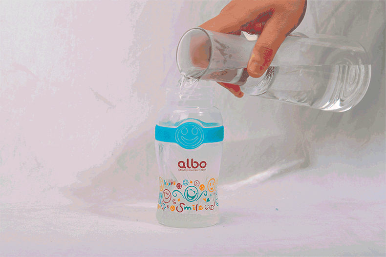 爱乐宝(albo)感温奶瓶新生儿宽口径带手柄吸管防胀气防摔塑料 奶瓶