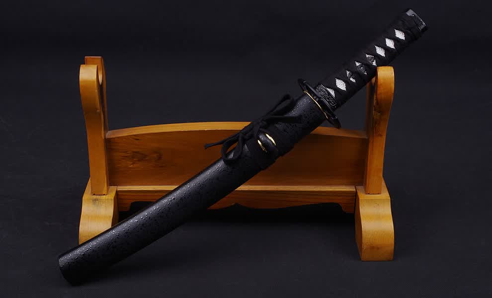 龙泉剑剑鼎锰钢烧刃武士短刀日本刀小刀 东洋刀未开刃