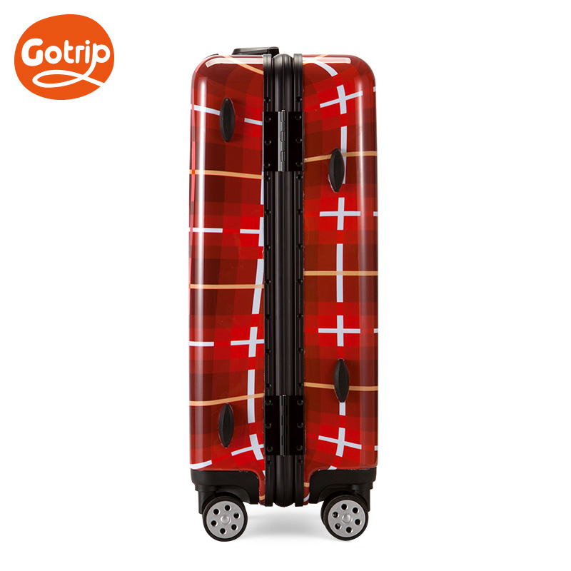Go·trip铝框拉杆箱暖心泰迪旅行箱2016新款飞机轮行李箱包24英寸 GT1265-20520
