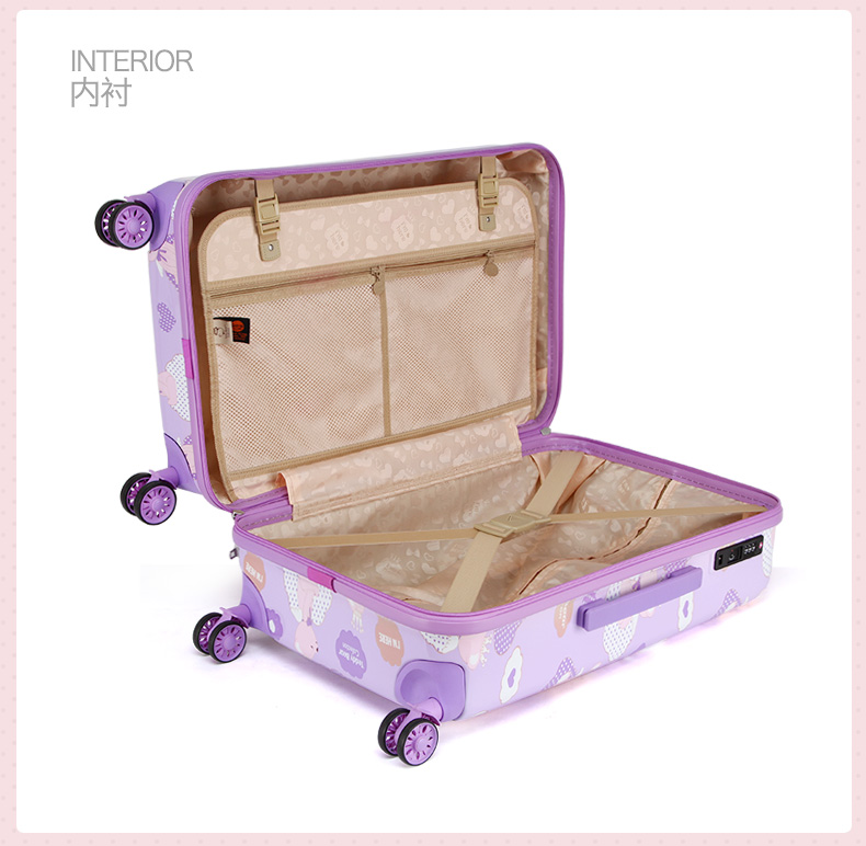 gotrip韩国泰迪熊拉杆箱卡通可爱女旅行箱万向轮密码行李箱24英寸 5280TANGL24F