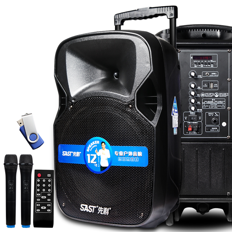 先科(SAST)广场舞音响 15寸拉杆音箱12寸户外