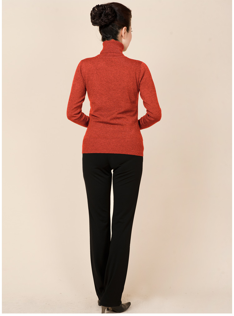 舞 中老年女装妈妈装打底毛衫 女高领羊毛衫保