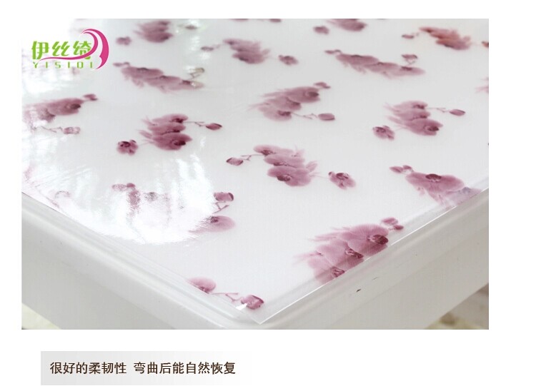 
                                        美美爱 PVC餐桌布防水软质玻璃塑料台布桌垫免洗茶几垫透明磨砂水晶板个性订制任何尺寸 A9-1.0南韩花 100*100cm                