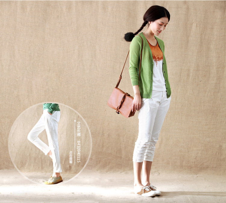 茵曼2014新款<em>女夏装</em>空调衫 <em>开衫薄</em> 简约棉麻针