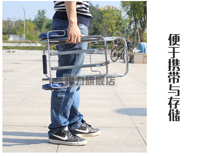 悍力 精品不锈钢两轮行李车折叠便携式拉杆车爬楼梯手拉车拉货车购物车买菜车拖车 