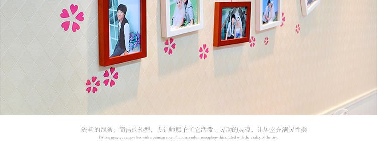 图慕 进口实木照片墙+墙贴 家装小资相框画框相片框 创意组合GT-6 白色小清新组合